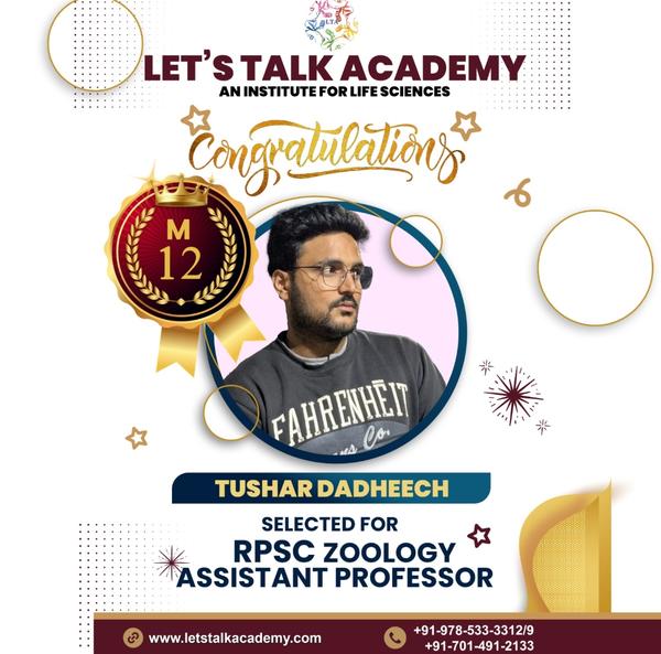 Congratulations to Tushar