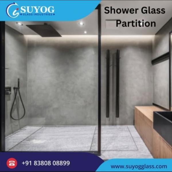 A glass shower partition instantly transforms a ba