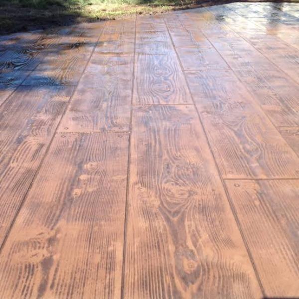 Stamped concrete flooring with