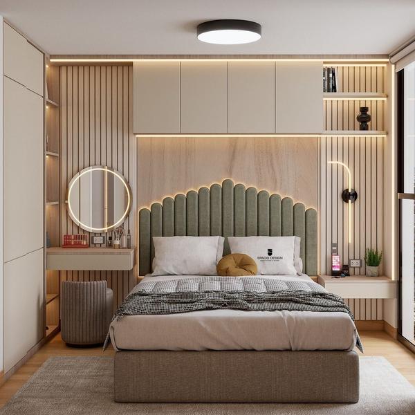 A well-designed bedroom interi
