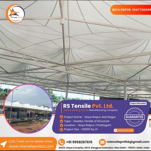 Tensile gazebo structures add a sophisticated touc