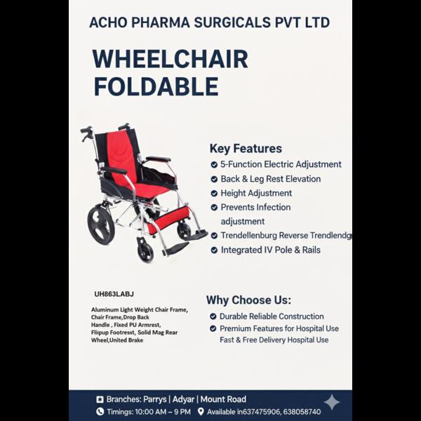 foldable wheel chair in tripli