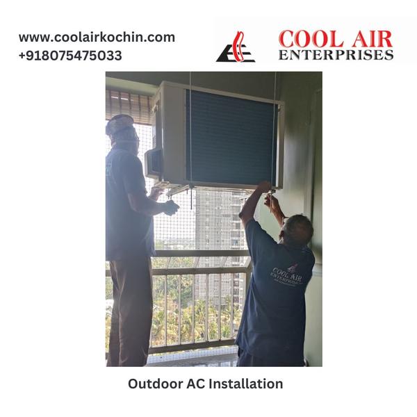 Outdoor AC installation