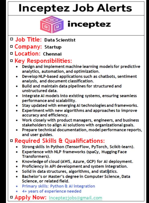 🚨 Job Title: Data Scient