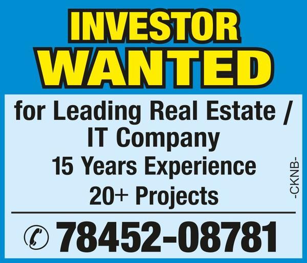 INVESTOR WANTED ads for T