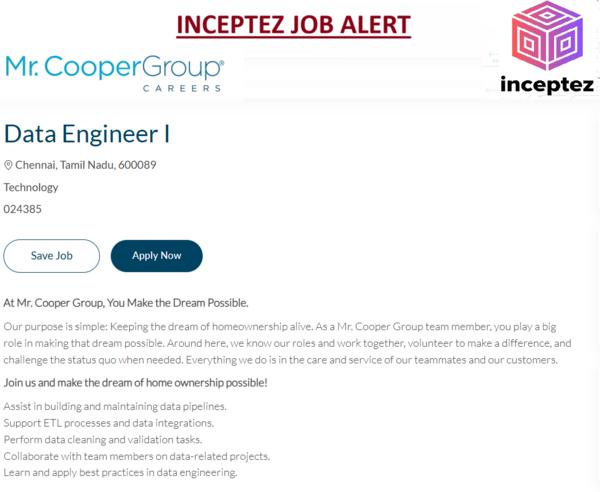 DATA ENGINEER Apply here: