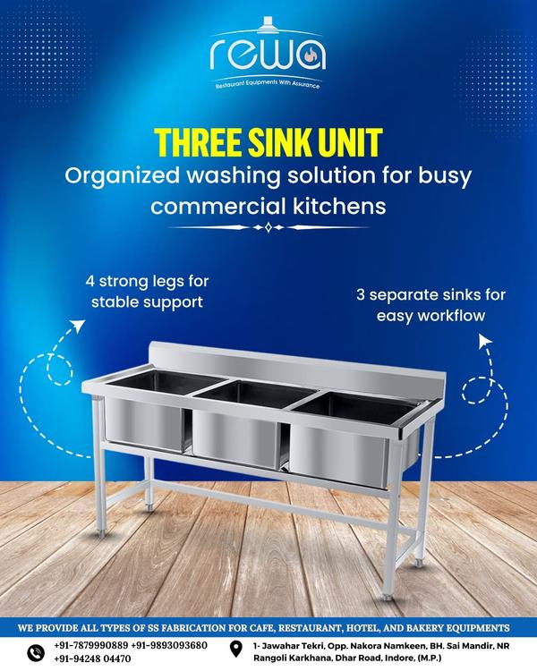 🧼 THREE SINK UNIT
Smart & org