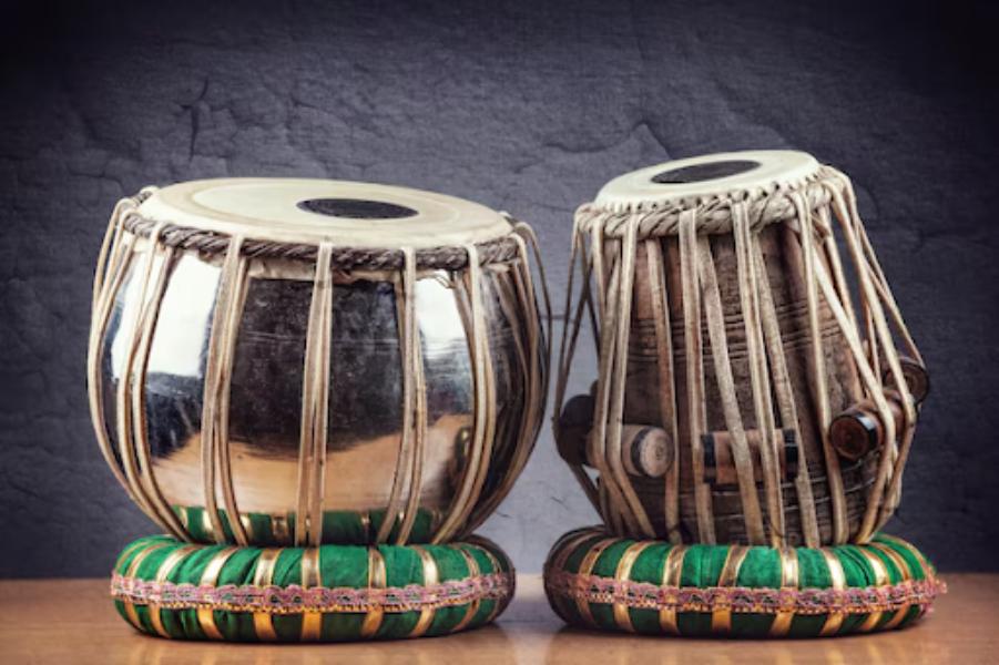The tabla, a key percussi