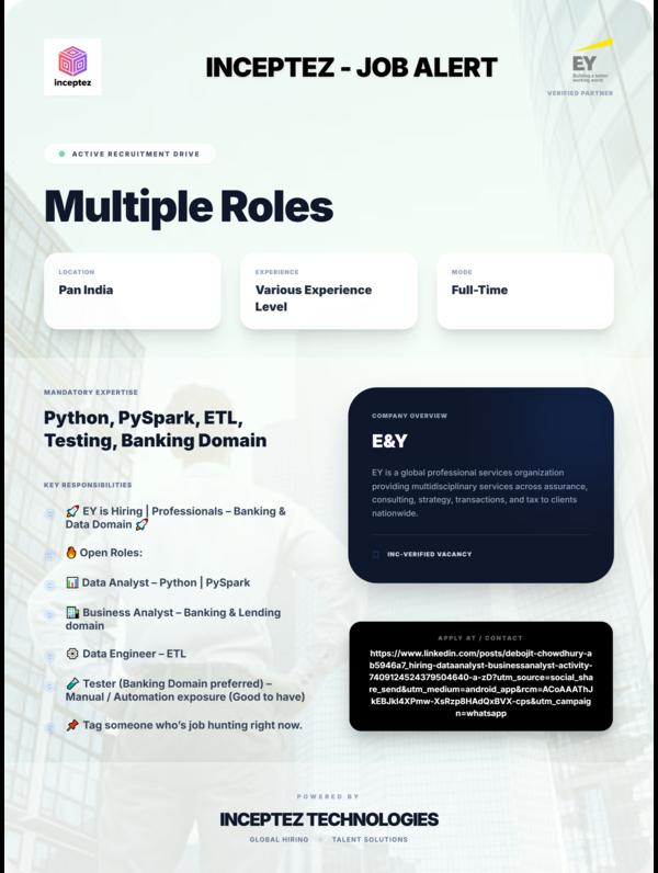 🚀 EY is Hiring | Profess