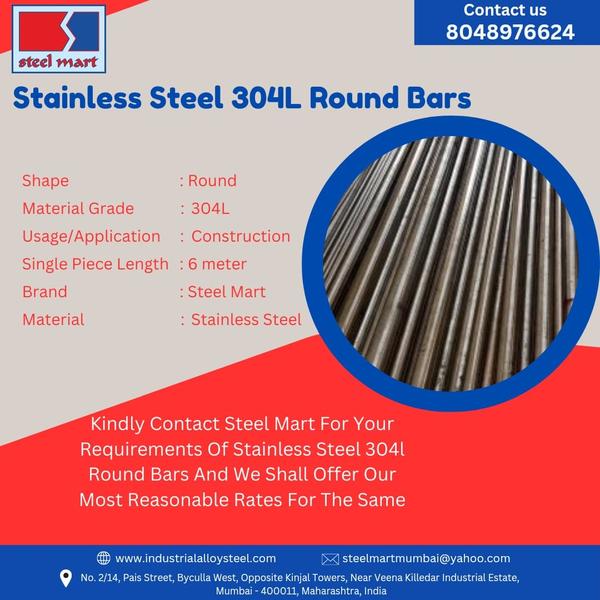 Stainless Steel 304L Round Bars are low-carbon aus