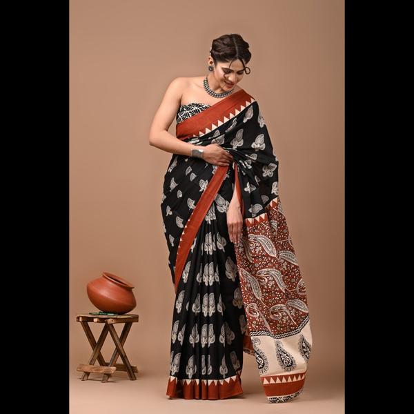 Cotton mulmul saree, mulm