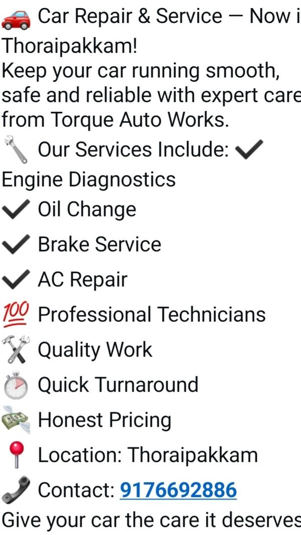 Car service chennai OMR Torque
