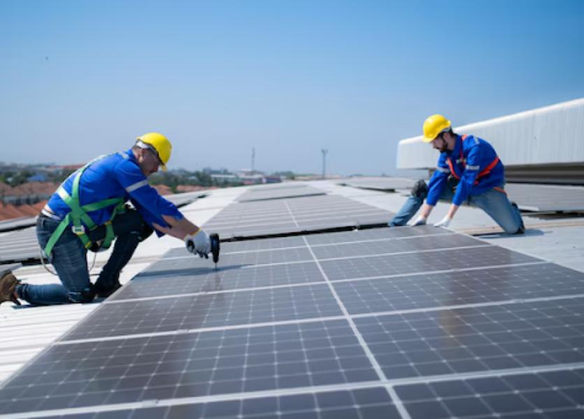 solar panel mounting and wirin