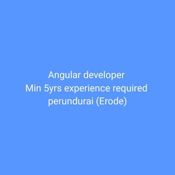 Angular developer experience i