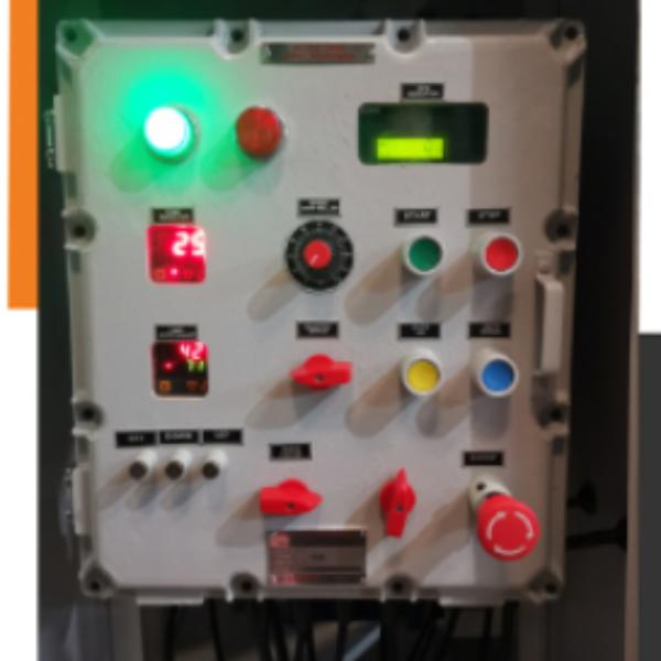 A flame-proof control panel is a specially designe