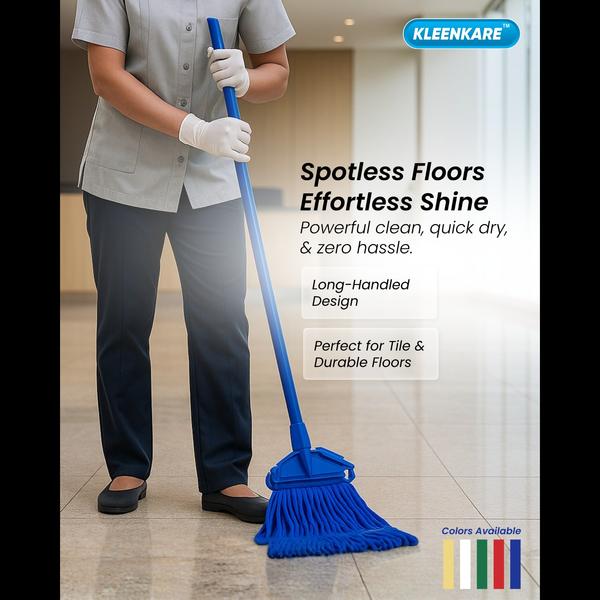 A wet mop is an absorbent, long-handled mop used t