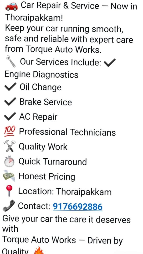 Car service chennai OMR Torque