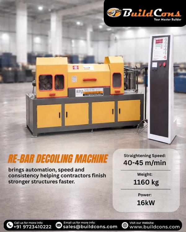 BuildCons is a leading Rebar Decoiling Machine Man