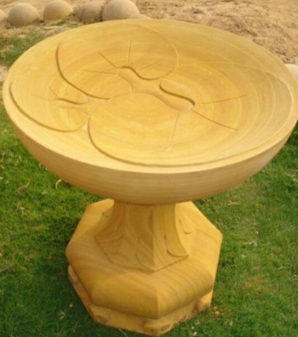 Handcrafted Jodhpur Sandstone Round Garden Table B