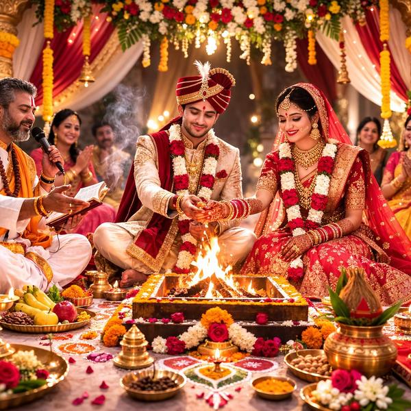 A Wedding Pandit performs sacr