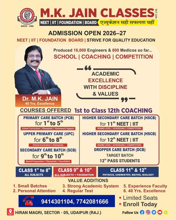 MKJAINCLASSES PVT.LTD UDA