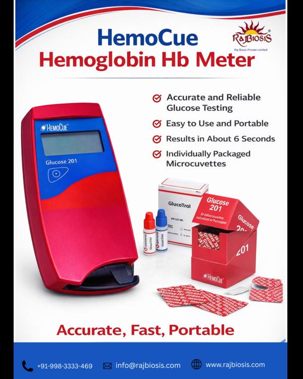 The HemoCue® Hb 201+ System is a compact, portable