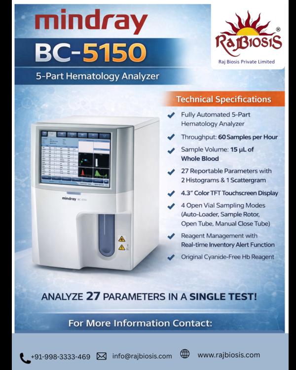 The Mindray BC-5150 is a fully automated 5-part di