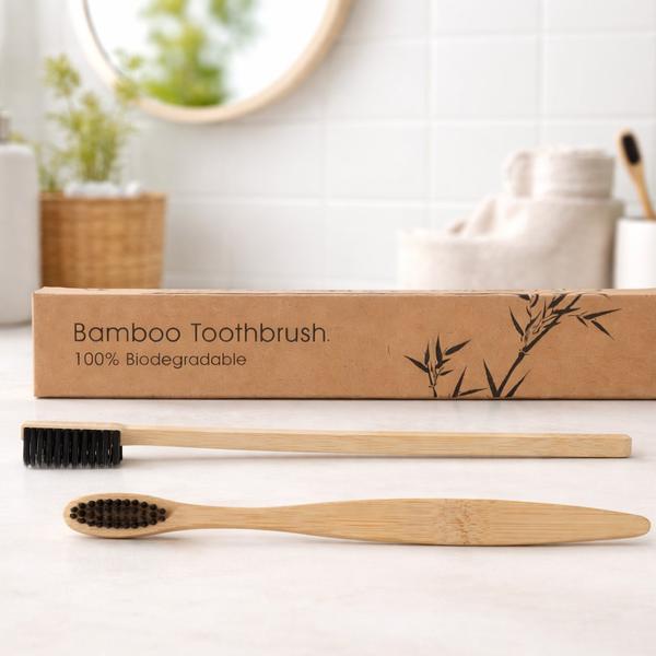 Bamboo Toothbrush with Charcoa