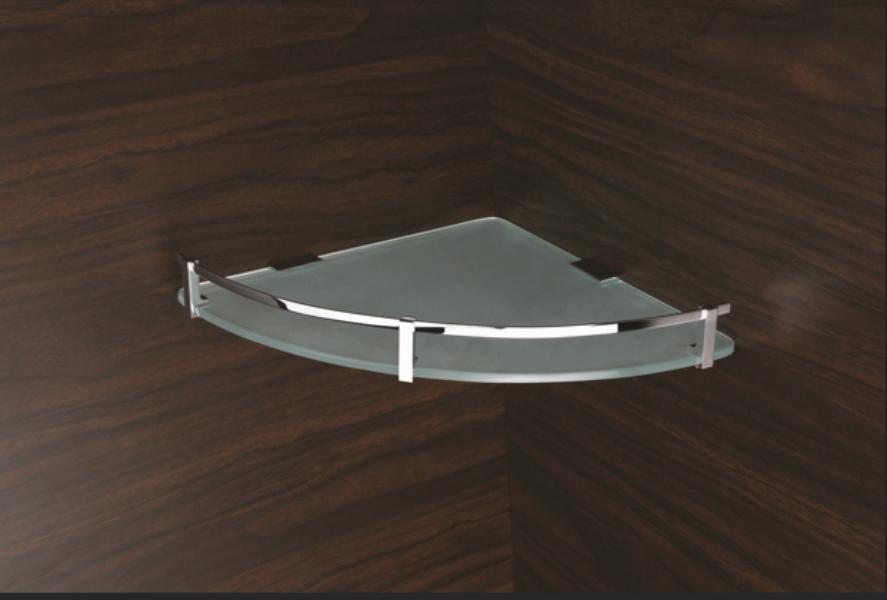 A shower shelf supports everyd