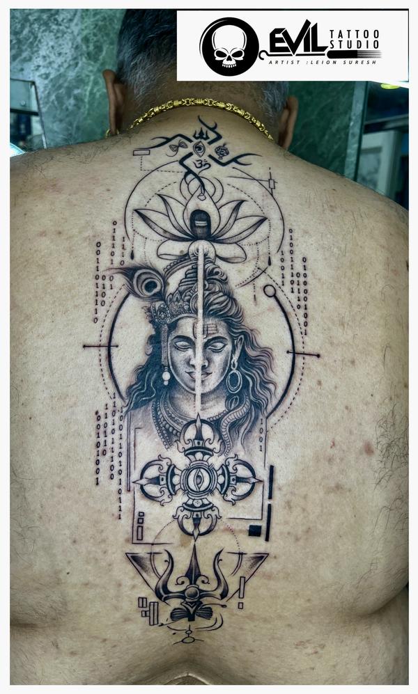 intricately designed trishul