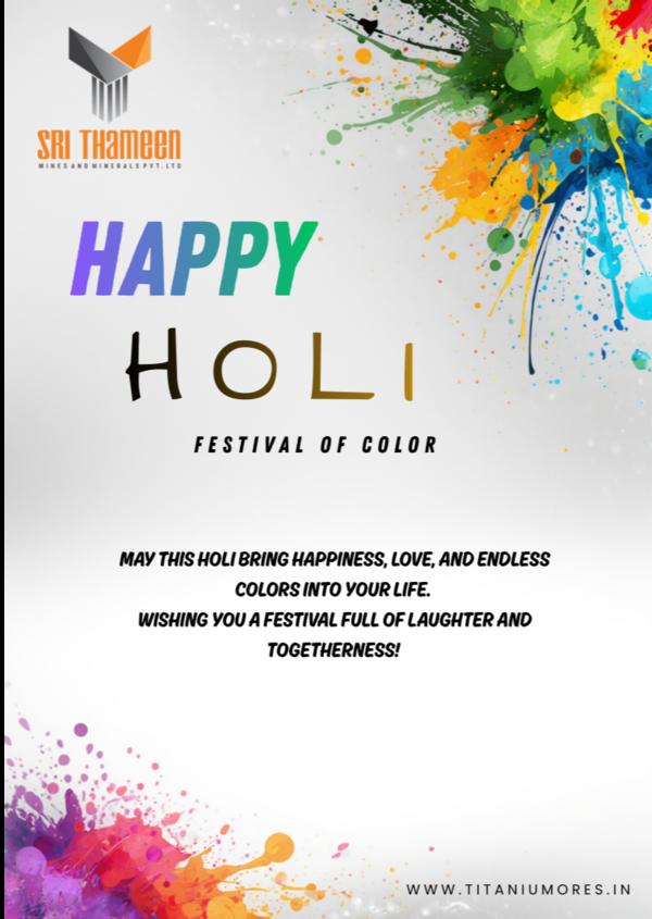 Happy Holi from SRI THAMEEN MINES AND MINERALS PVT
