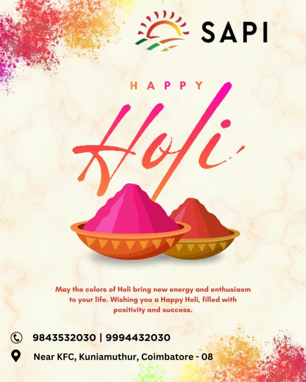 Celebrate the festival of colours with SAPI.May 