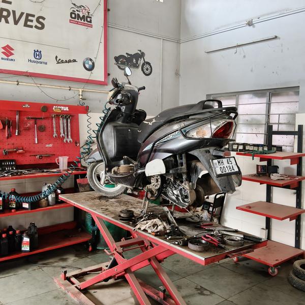 TVS Wego in for major service.