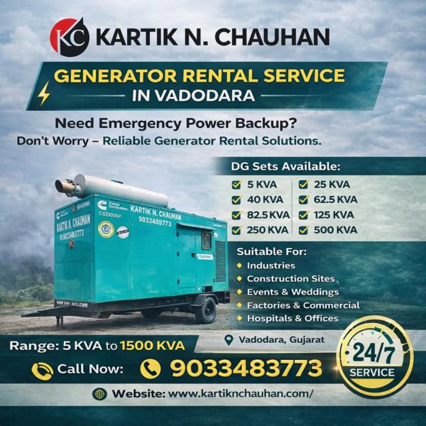15 kva generator on rent vadod