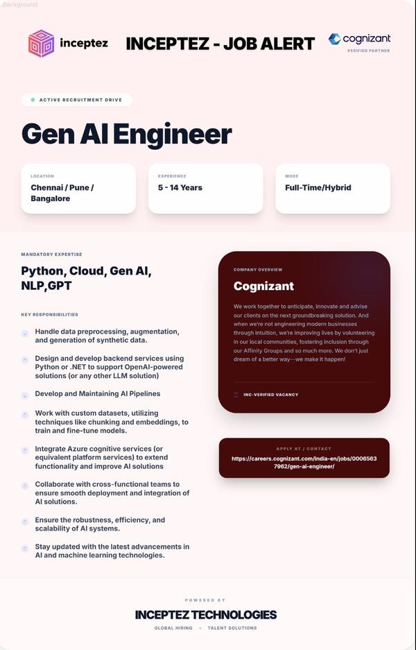Position : Gen AI Enginee