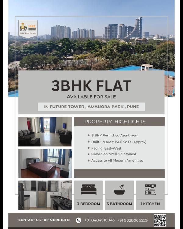 3 BHK Furnished Flat for Sale 