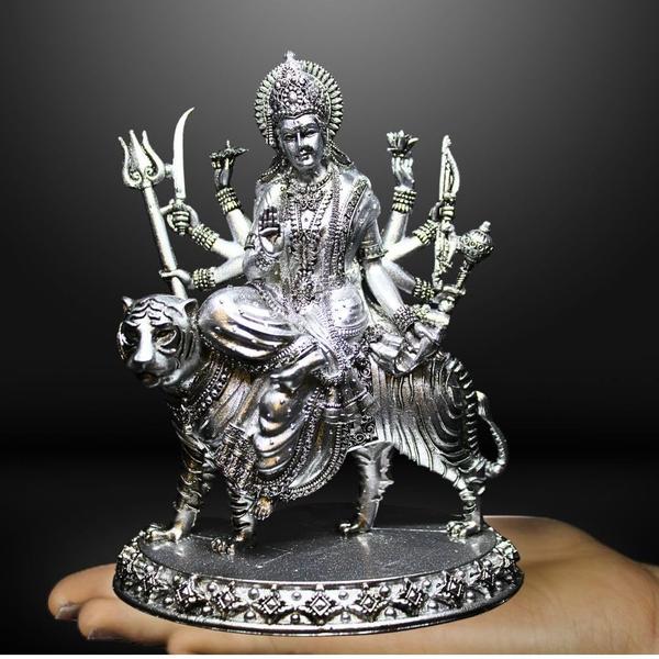 silver idol of Maa Durga