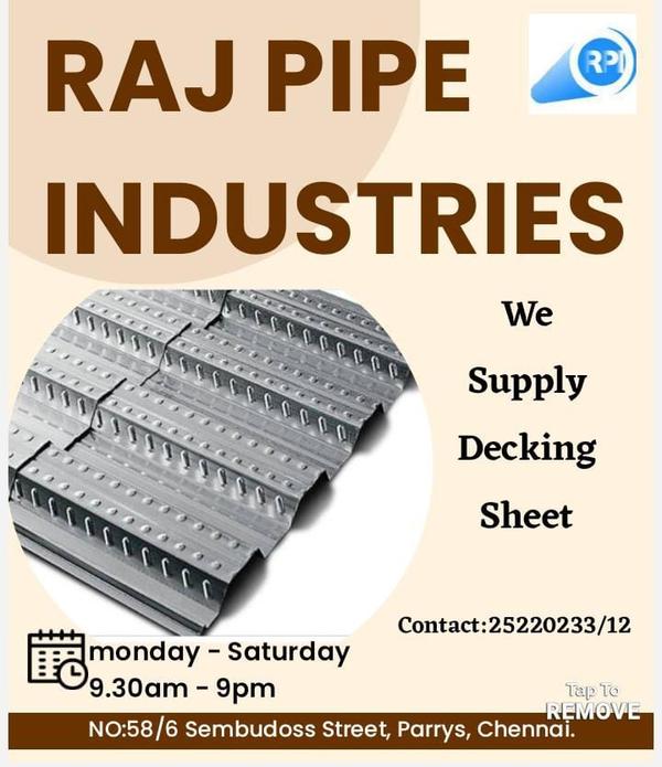 Decking Sheet 0.8mm, 1mm and 1.2mm thickness avail