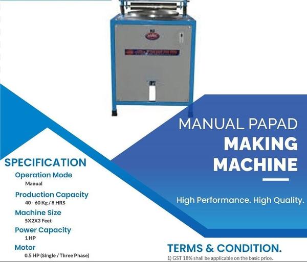 Manual papad Making Machine From Kamal Engineering
