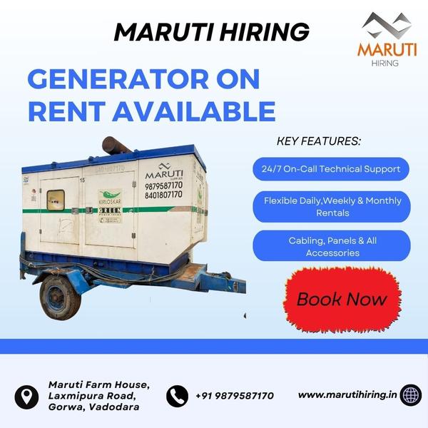 Generator on rent in Vadodara

