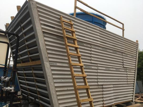 A wooden cooling tower (o