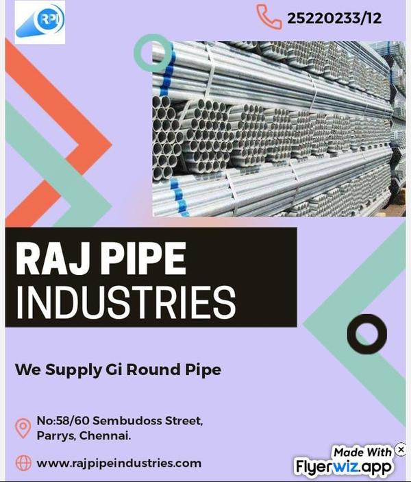 Gi Round Pipes Tata, Jindal, Apollo, Nezone, Chetn