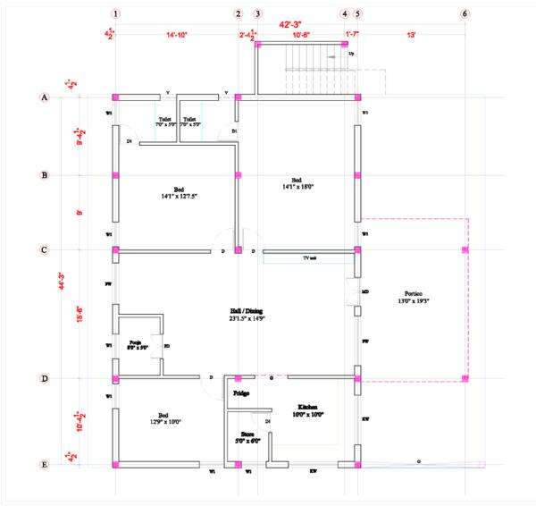 Scheme and Column marking drawing: Here’s a clear 