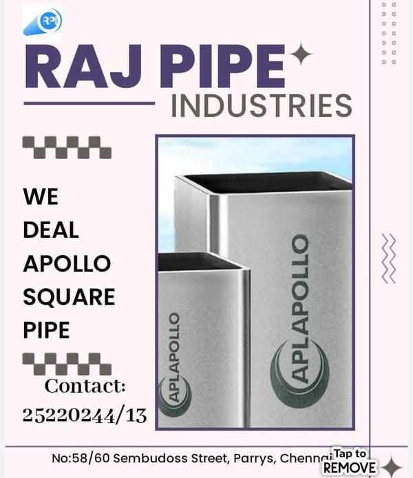 Apollo Square, Rectangle and Round Pipes available