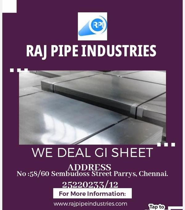 Gi Sheets 0.5mm to 3mm thickness, Length 8Feet and