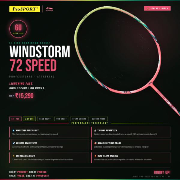 72 Grams of Pure Velocity. Get the windstorm 72 Sp