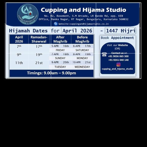 Recommended Hijama Dates for April 2026 