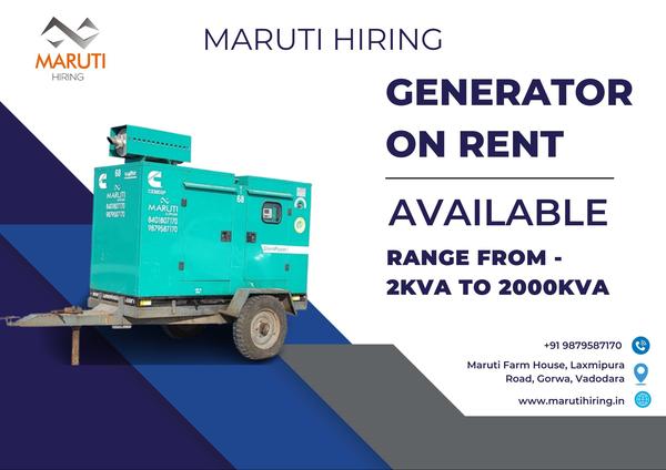 Generator on rent in Vadodara
