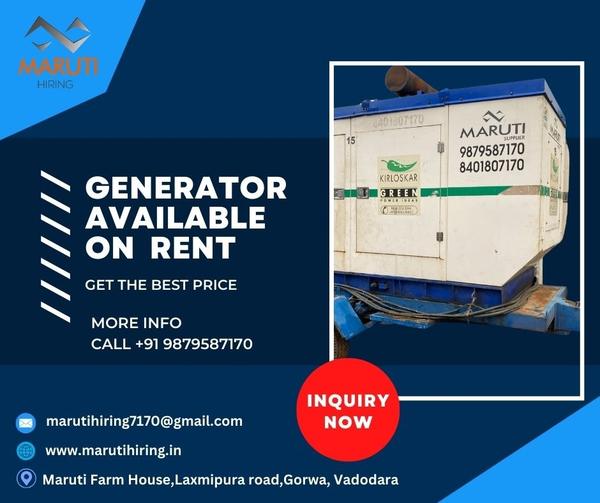 Generator on rent in Bharuch 
