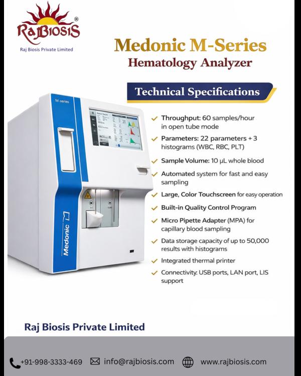 The Medonic M-Series Hematology Analyzer, is a com